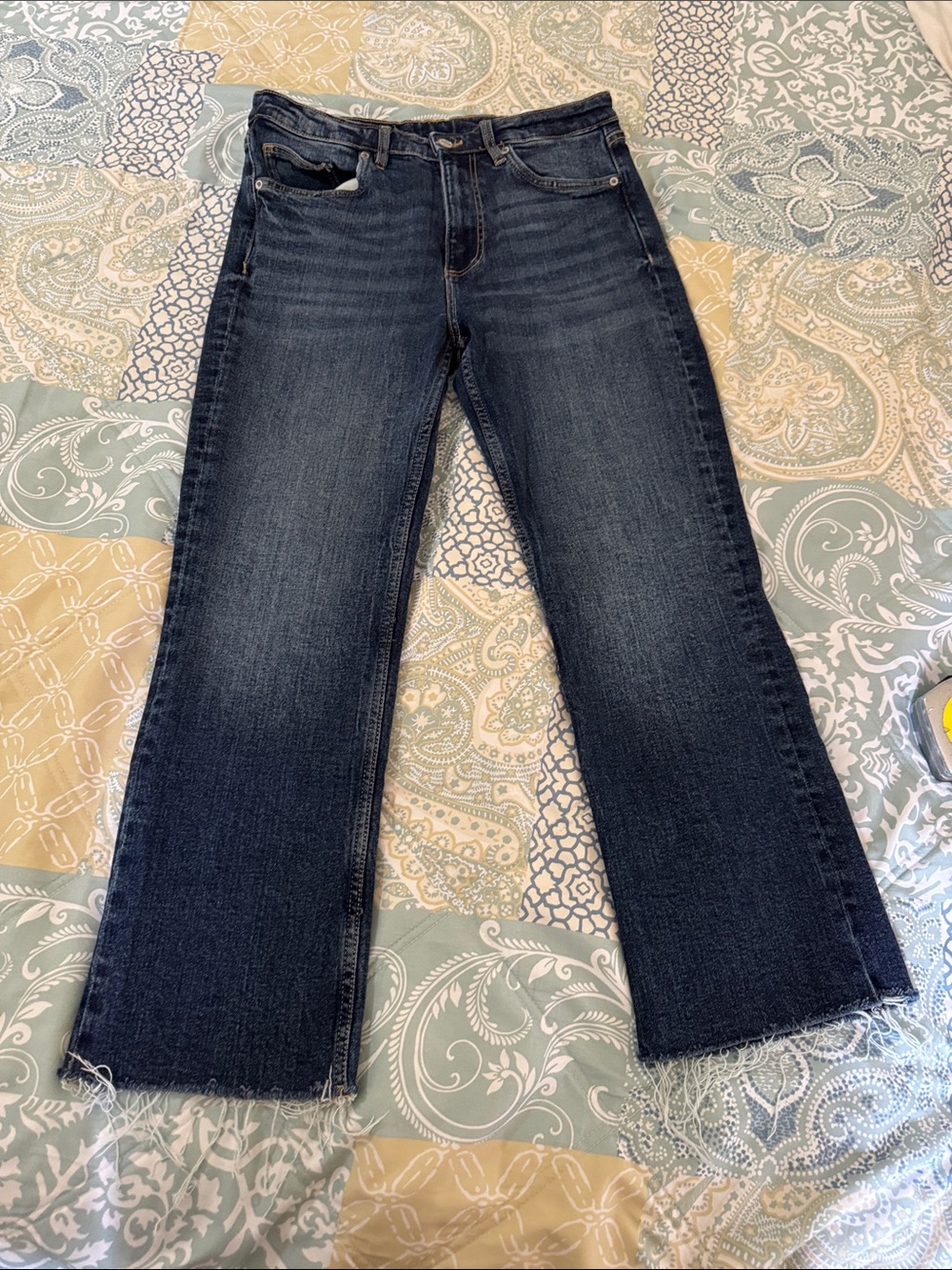 Zara Dark Blue, Ankle Wide Leg Jeans